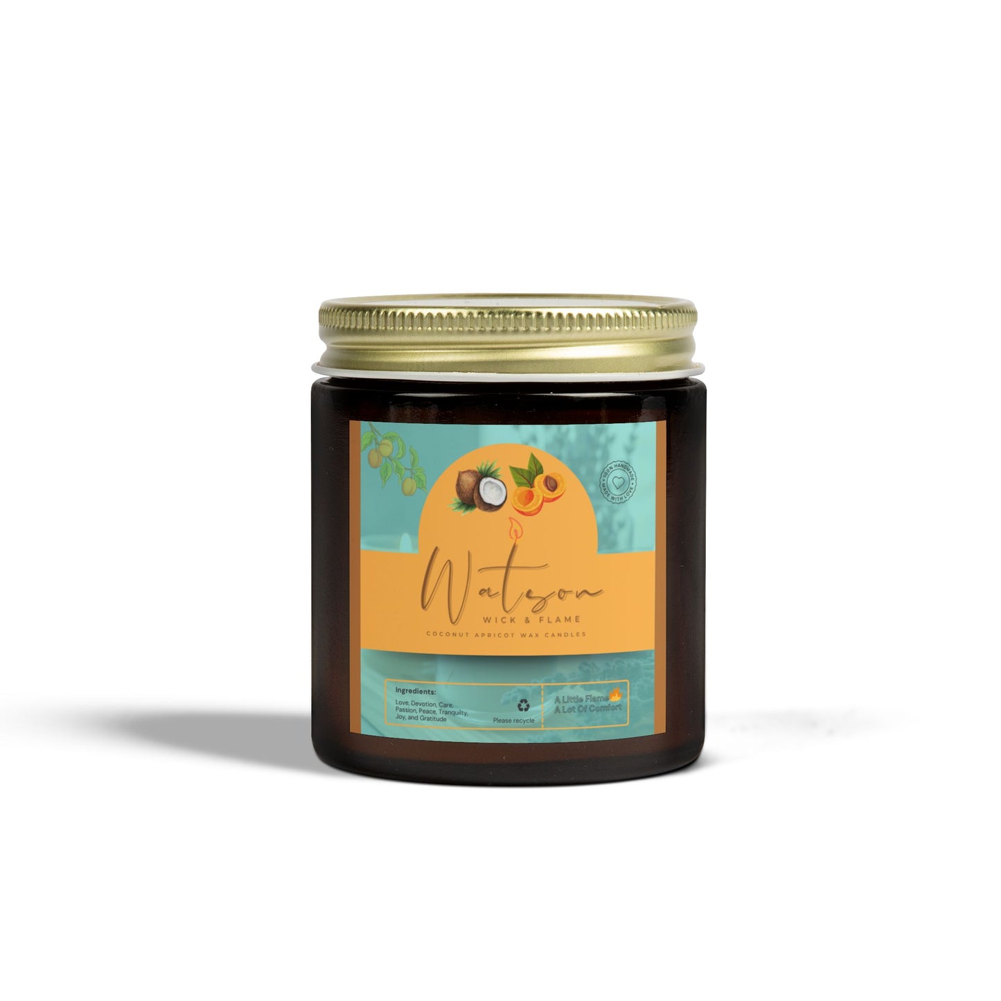 Natural Scented Candles, Coconut Apricot Wax Candle (4oz, 9oz)