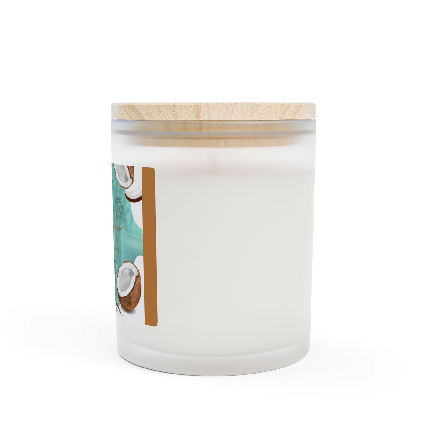 Aromatherapy Frosted Glass Coconut Soy Wax Candle, 11oz