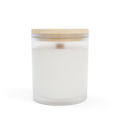 Aromatherapy Frosted Glass Coconut Soy Wax Candle, 11oz
