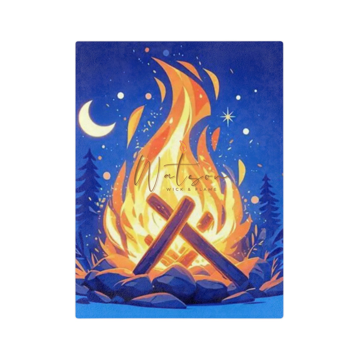Cozy Campfire Velveteen Blanket - Perfect for Camping, Bonfire Nights, Home Decor, Gifts, Cozy Nights In