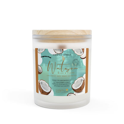 Aromatherapy Frosted Glass Coconut Soy Wax Candle, 11oz
