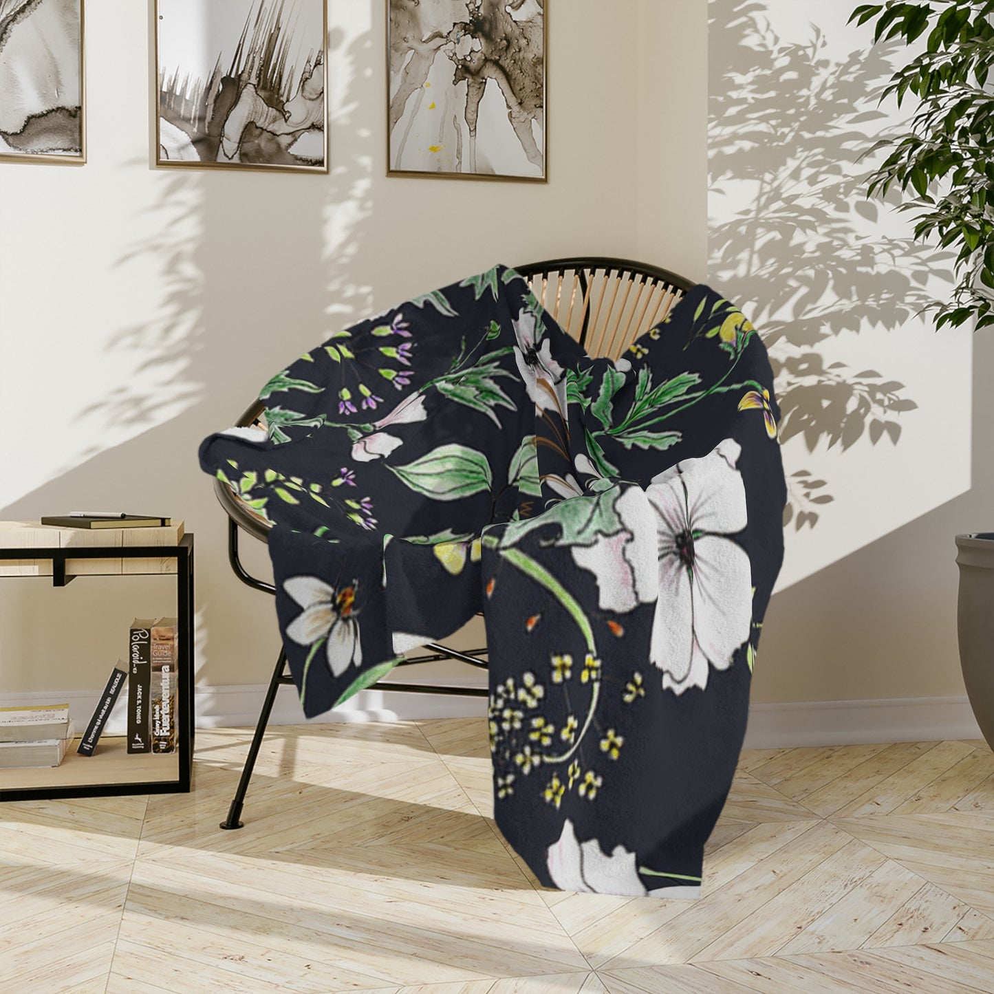 Floral Microfiber Blanket | Cozy Home Decor, Gift for Her, Soft Throw, Bedroom Accessory, Seasonal Decoration