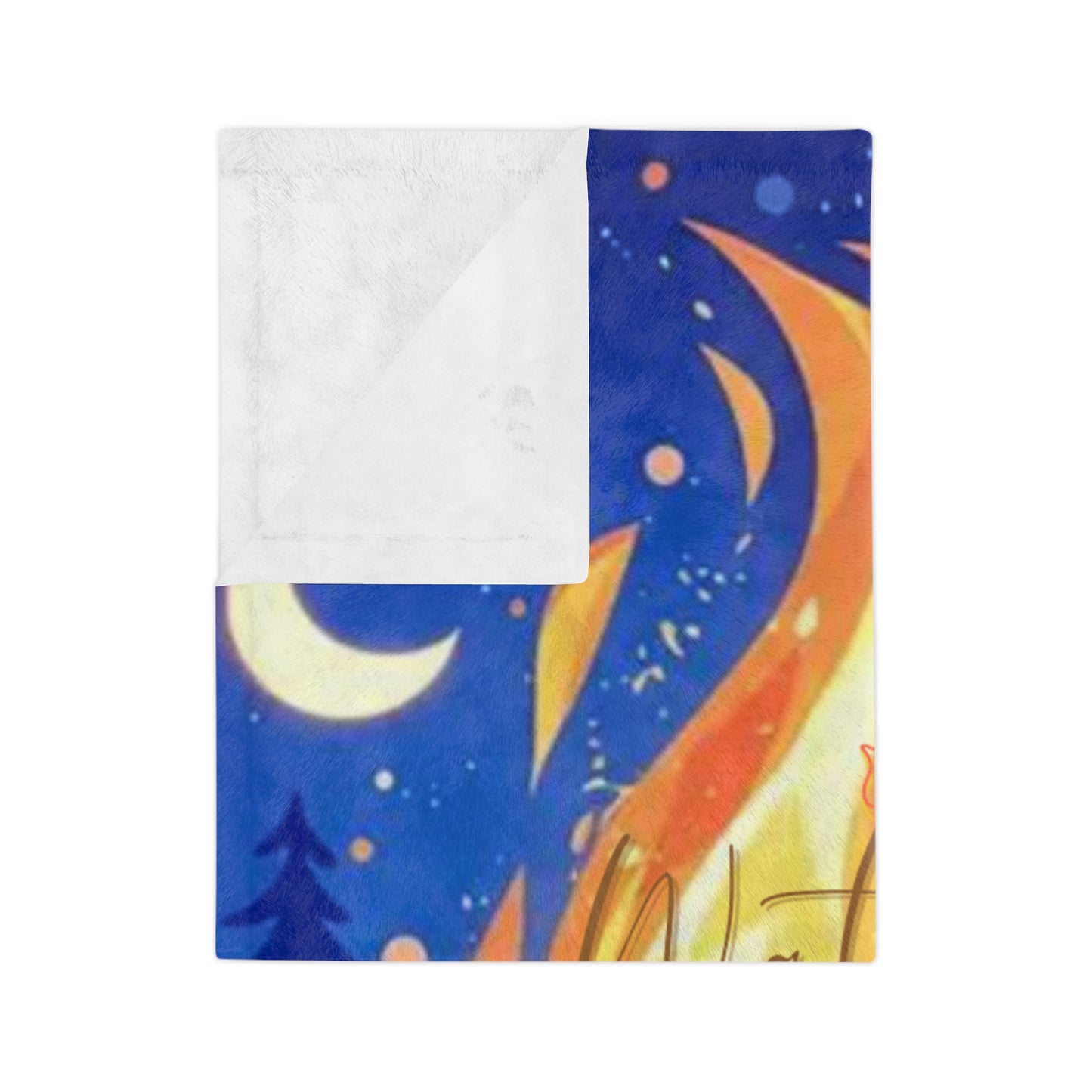 Cozy Campfire Velveteen Blanket - Perfect for Camping, Bonfire Nights, Home Decor, Gifts, Cozy Nights In
