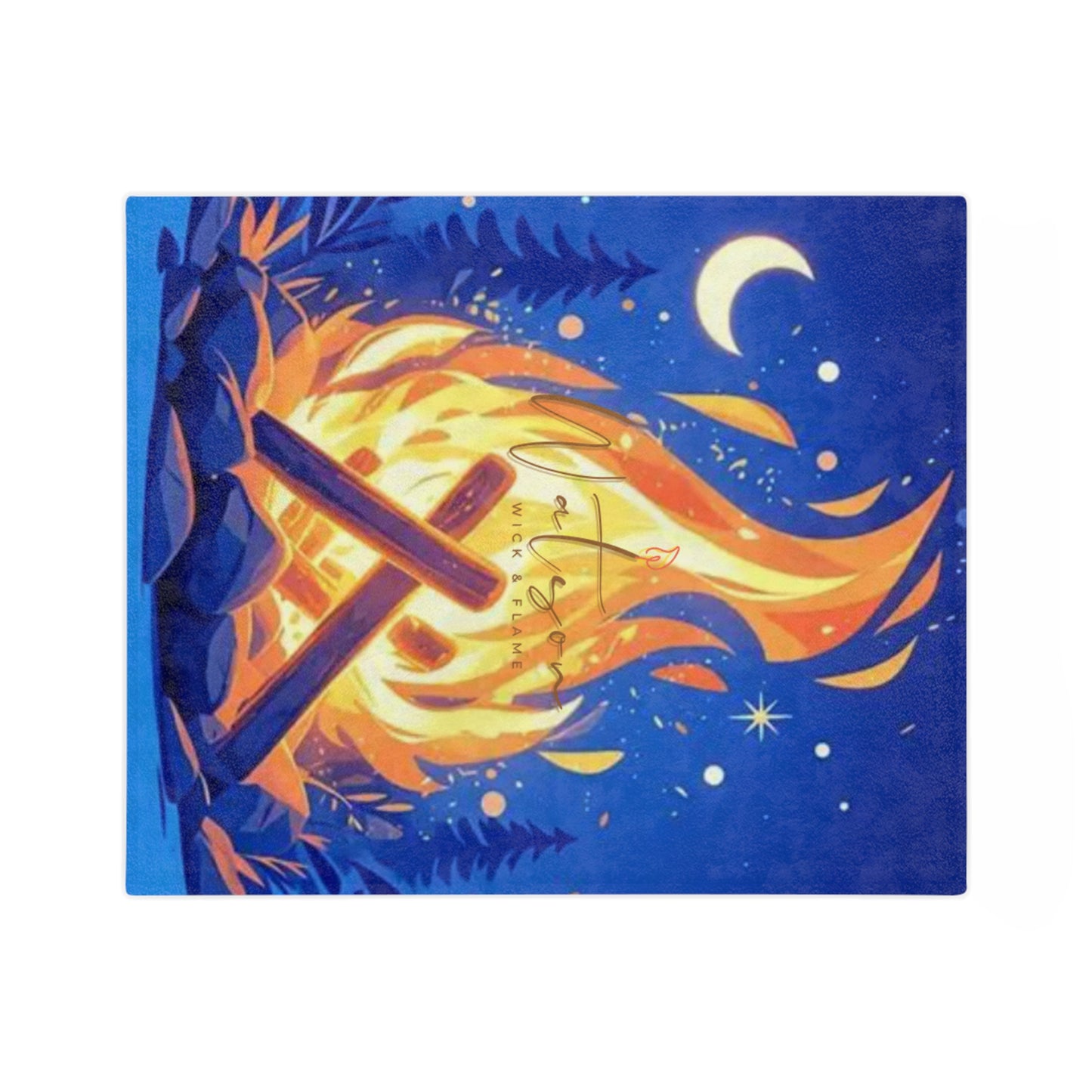 Cozy Campfire Velveteen Blanket - Perfect for Camping, Bonfire Nights, Home Decor, Gifts, Cozy Nights In