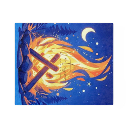 Cozy Campfire Velveteen Blanket - Perfect for Camping, Bonfire Nights, Home Decor, Gifts, Cozy Nights In