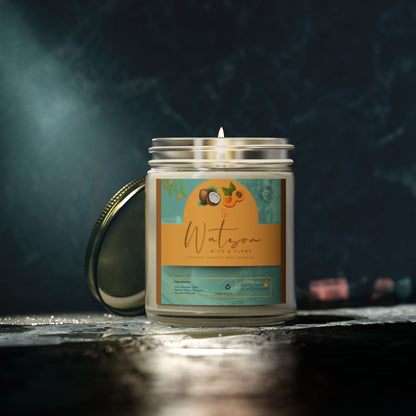 Natural Scented Candles, Coconut Apricot Wax Candle (4oz, 9oz)