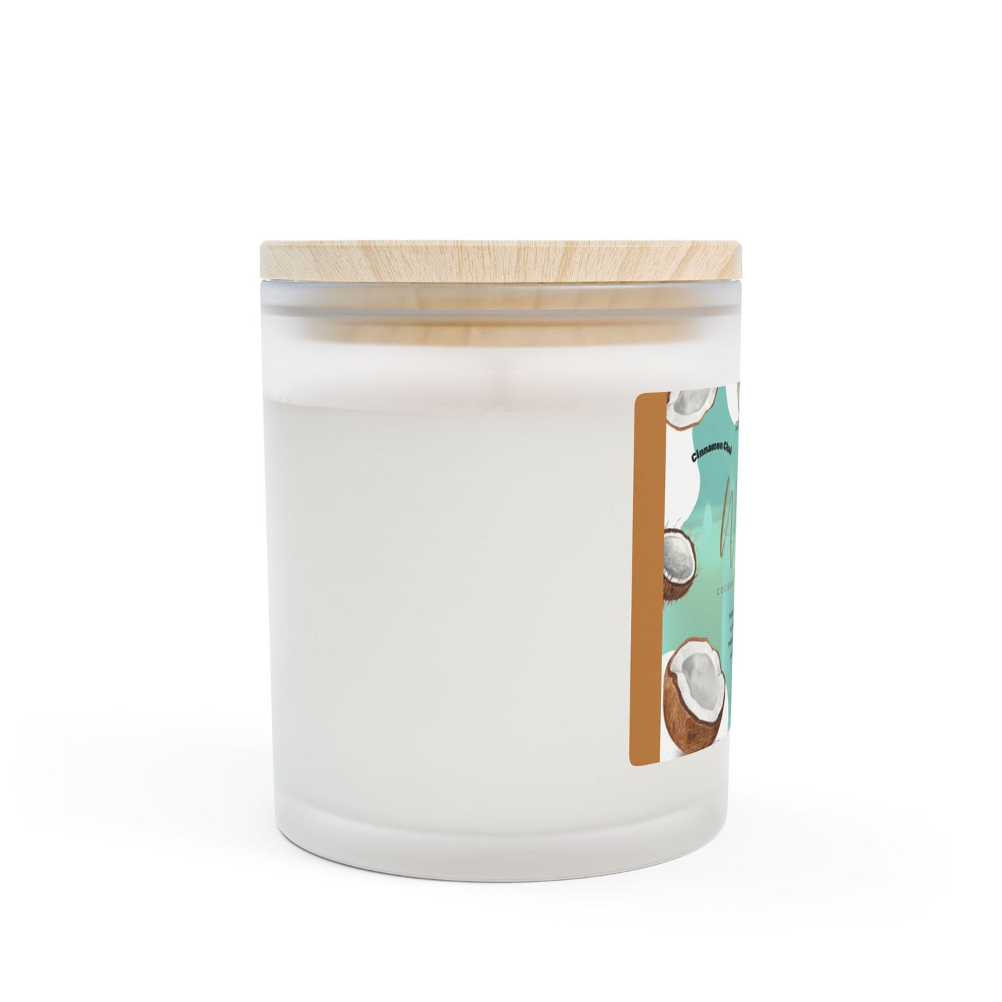 Aromatherapy Frosted Glass Coconut Soy Wax Candle, 11oz