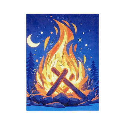 Cozy Campfire Velveteen Blanket - Perfect for Camping, Bonfire Nights, Home Decor, Gifts, Cozy Nights In